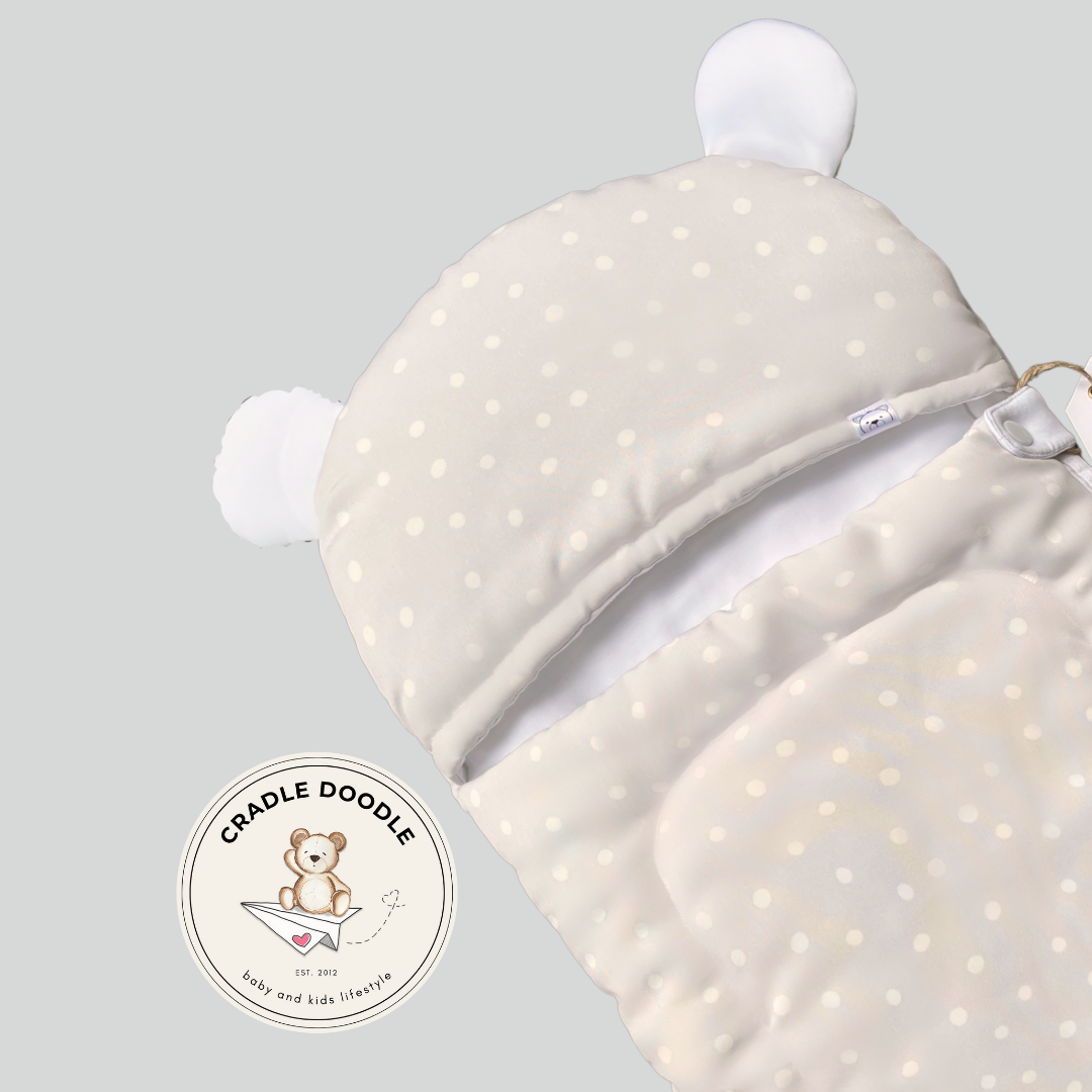 Hoodie Bear Cocoon - Polka Grey
