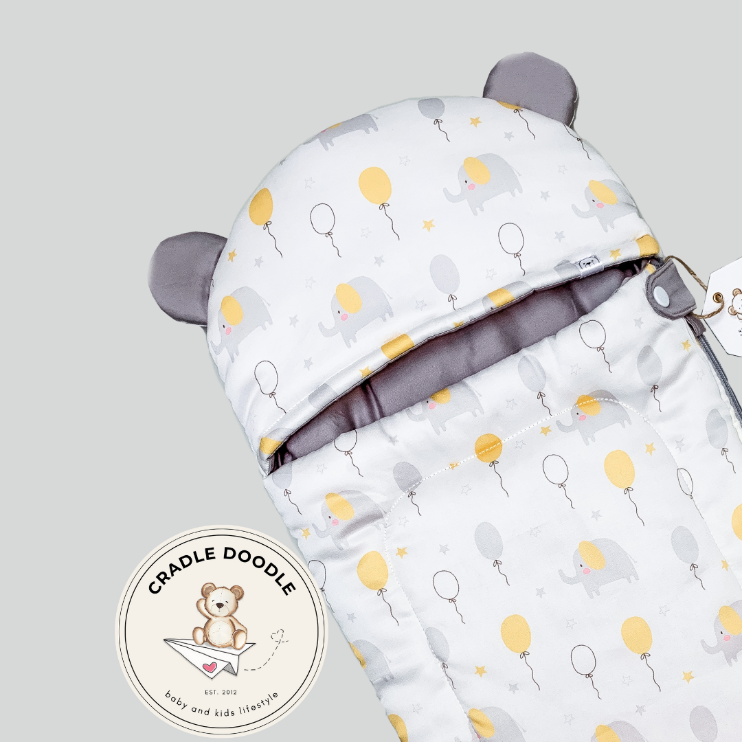 Hoodie Bear Cocoon - Elephant yellow