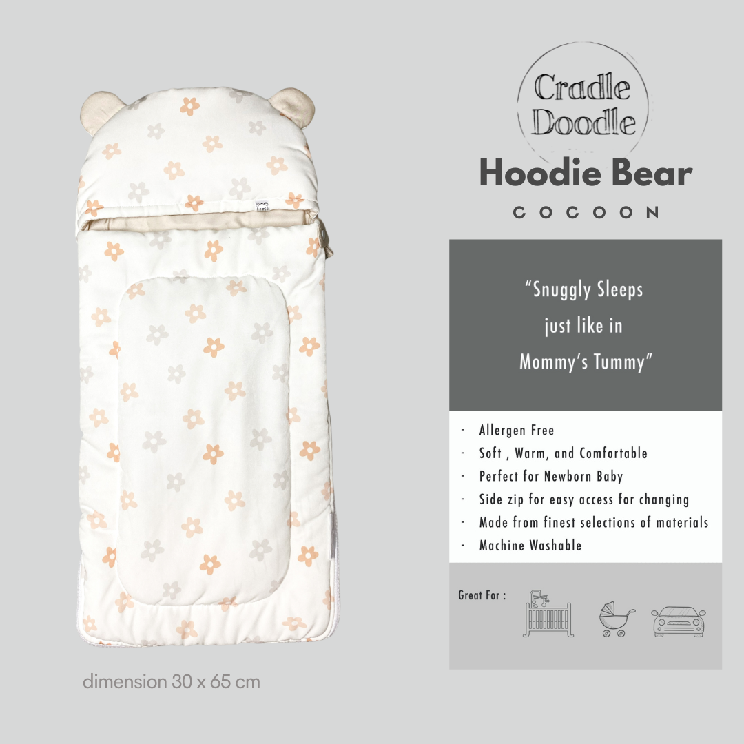 Hoodie Bear Cocoon - Daisy