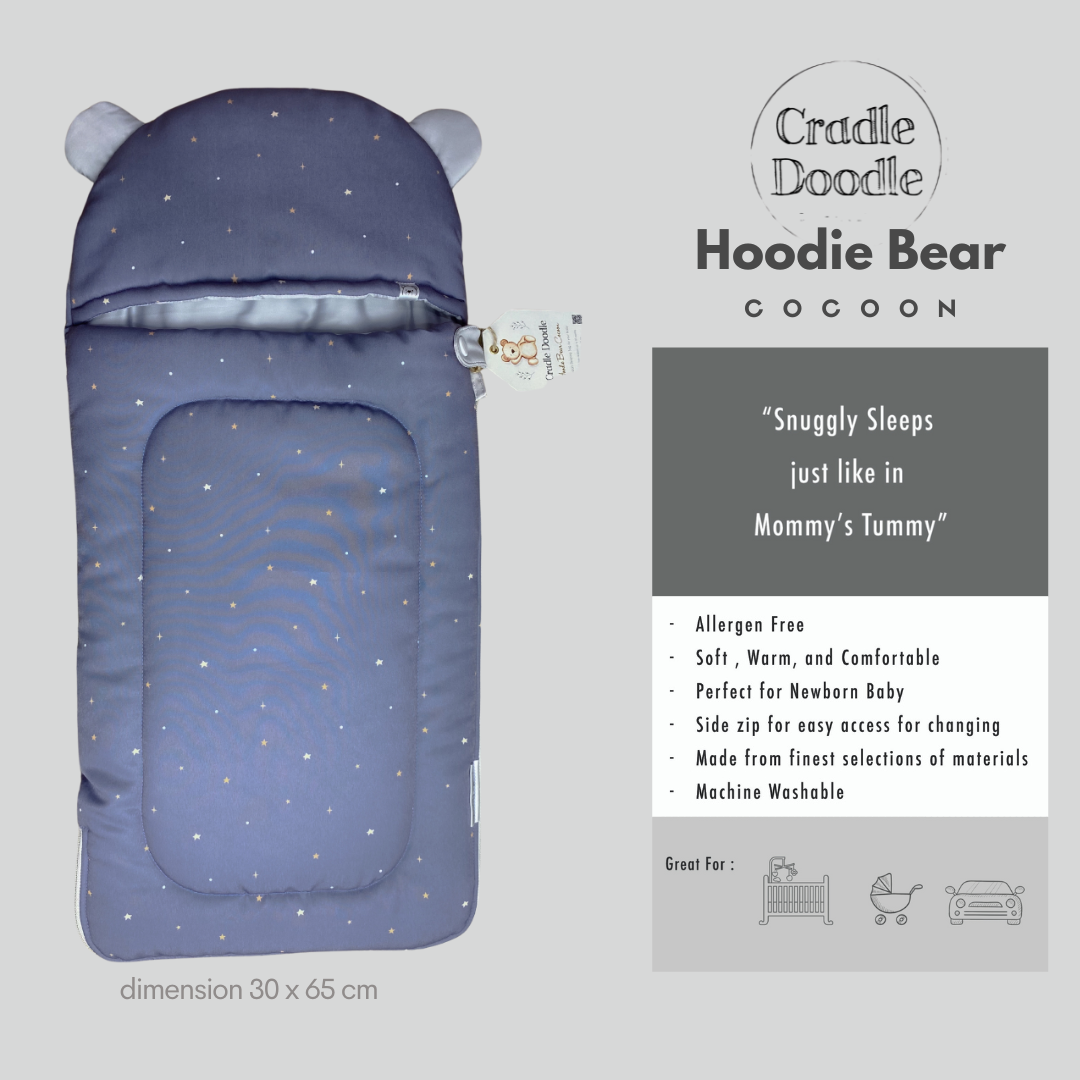 Hoodie Bear Cocoon - Night Stars