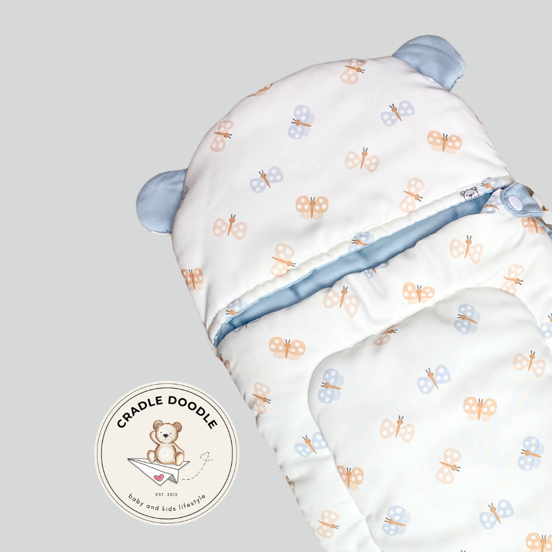 Hoodie Bear Cocoon - White Butterfly