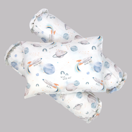 Blast-Off Cover Pillow in White