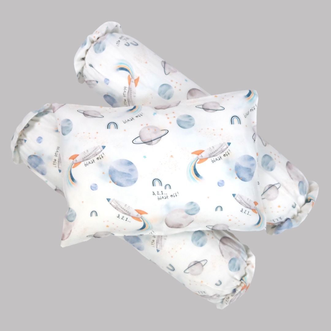 Blast-Off Cover Pillow in White