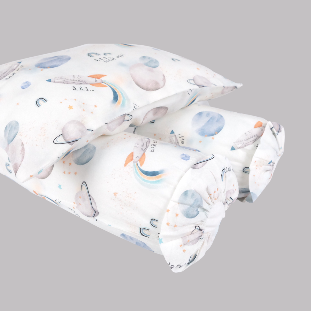 Blast-Off Cover Pillow in White