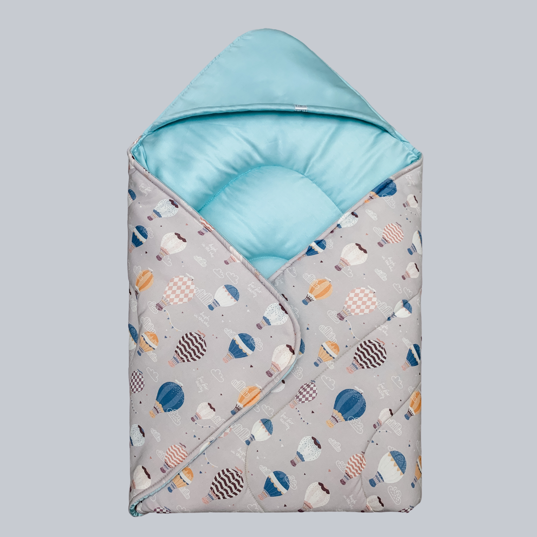 Hot Air Balloon Blanket in Blue