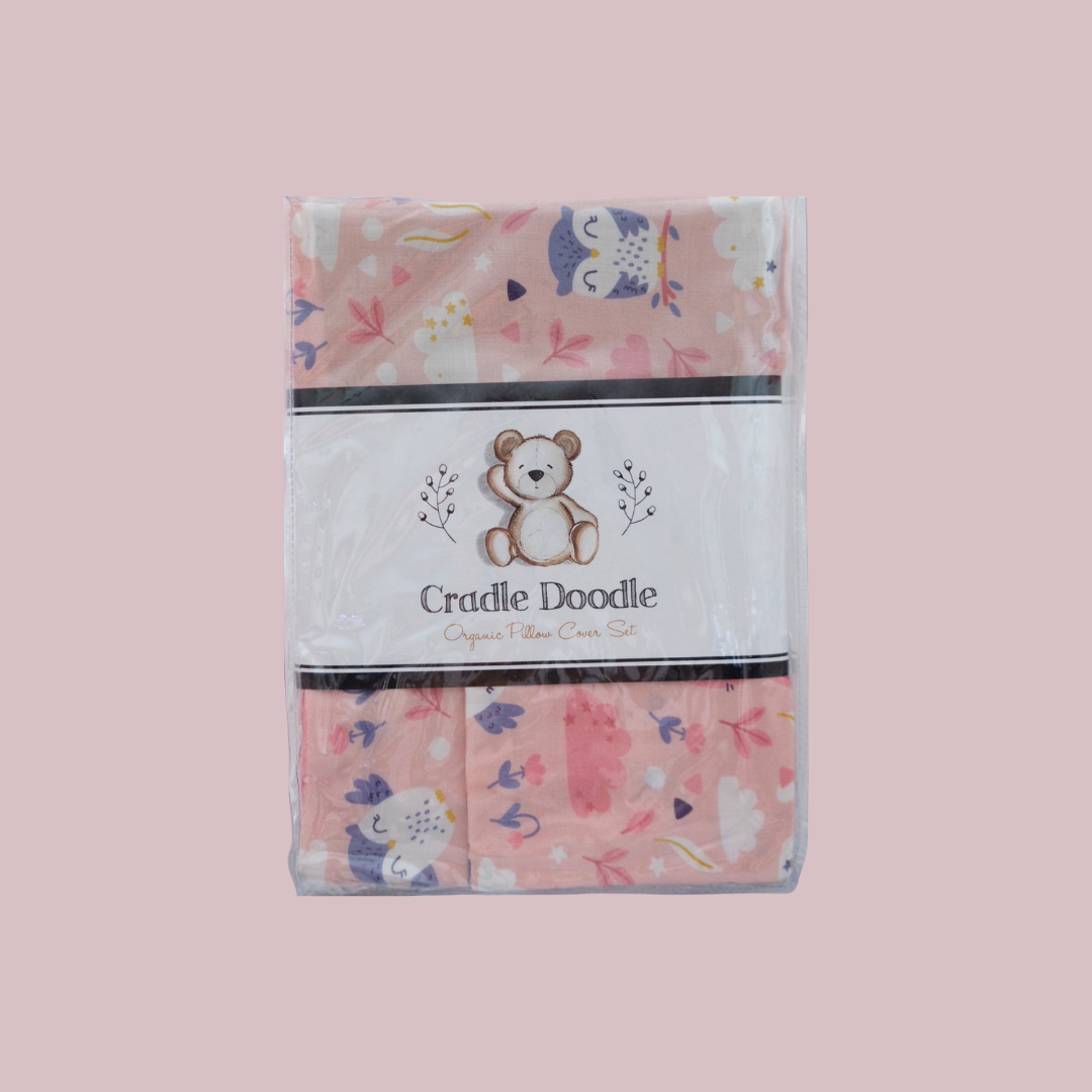 Bunny Owl Cover Pillow in Pink