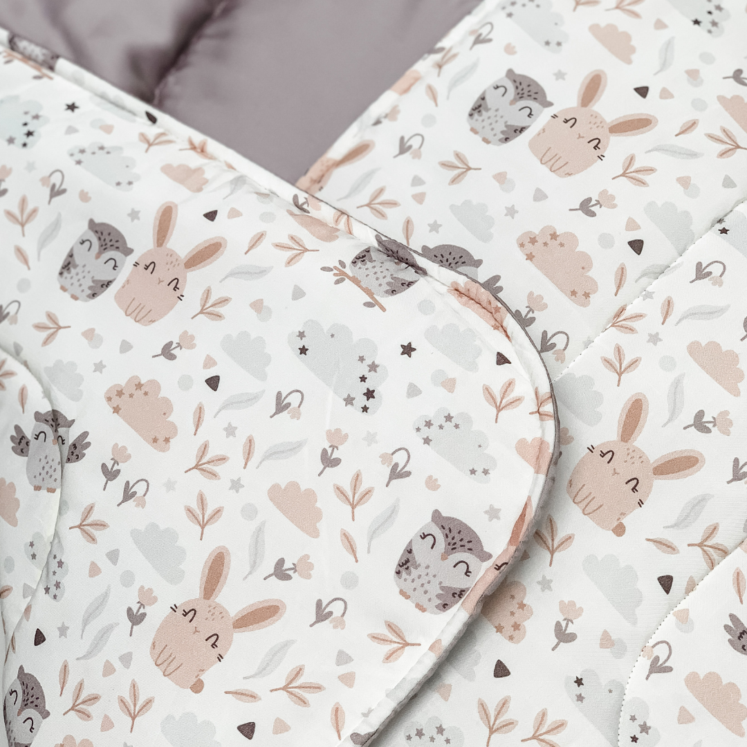 Bunny Owl Blanket in Grey