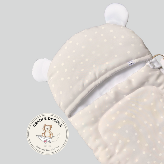 Hoodie Bear Cocoon - Polka Grey