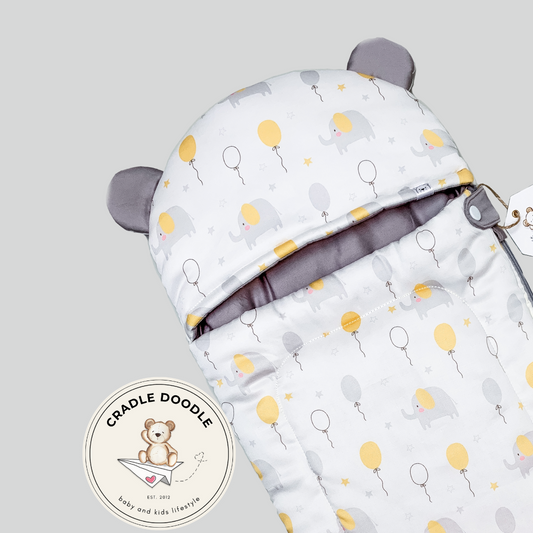 Hoodie Bear Cocoon - Elephant yellow