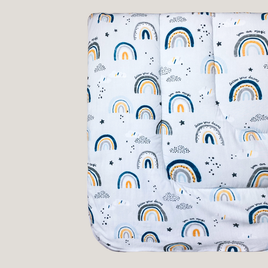 Blue Grey Rainbow Blanket