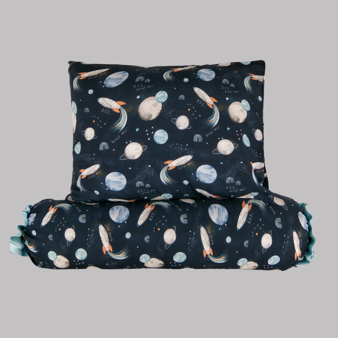 Blast-Off Cover Pillow in Navy